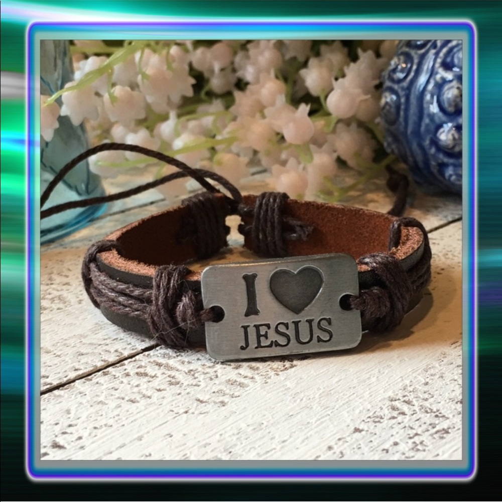 I Love Jesus Bracelet ( Brown ) - Picture 3 of 7
